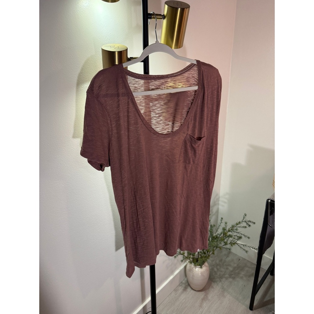 Caslon XXL tee scoopneck dusty mauve‎ modal slub cozy pullover daywear easy wear